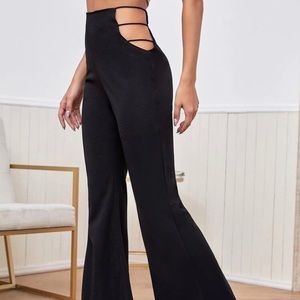 Cut out pants Euphoria flare sexy going out black
